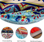 MAXYOYO Full Size Futon Floor Mattress Shikibuton Sleeping Mats for Adults, Floor Futon with High-Density Foam, Portable Mattress for Living Room, Guest Room, Bohemian A
