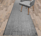 Custom Length Cut to Size Wide Width Carpet Runner Rug for Hallways, Skid Resistant Latex Rubber Backed, 31 inch Wide X Customized Length, Stripe Grey, 31 inch X 16 feet