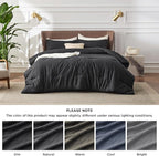 Bedsure Oversized King Comforter Set - Black Soft Bedding for All Seasons, Cationic Dyed Bed Set, 3 Pieces, 1 Oversized King Size Comforter (120"x98") and 2 Pillow Shams (20"x36"+2")