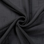 Aiyufeng Kirei 2 PCS Black Sheer Textured Curtains 36 inch Length, Faux Linen Textured Soft Elegant Short Cafe Curtains for Farmhouse Bathroom Bedroom Small Windows, Each 30Wx36L inch