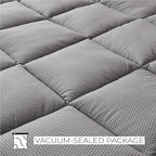 Great Bay Home Twin XL Mattress Topper. Thick, Elastic Corner Mattress Protector and Cover. Ultra-Soft Pillowtop Mattress Pad. Fits Mattresses Up to 18" (Twin XL, Light Grey)
