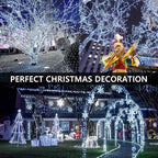 Connectable 300LED 99Ft 13Modes Christmas String Lights Indoor Outdoor | Extendable Green Wire Cool White Christmas Tree Lights with Timer | Twinkle Fairy Light Plug in for Xmas Tree(Cool White)
