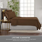 California King Sheets by Pure Bamboo, Genuine 100% Organic Viscose Derived from Bamboo Bed Sheet Set, Soft & Cooling, Double Stitching, Lifetime Quality Promise (California King, Coconut Husk)