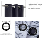 BONZER Mix and Match Curtains - 2 Pieces Branch Print Sheer Curtains and 2 Pieces Blackout Curtains for Bedroom Living Room Grommet Window Drapes, 37x84 Inch/Panel, Grey Dark, Set of 4 Panels
