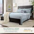 Queen Sheets by Pure Bamboo, Genuine 100% Organic Viscose Derived from Bamboo Bed Sheet Set, Luxuriously Soft & Cooling, Double Stitching, Lifetime Quality Promise (Queen, Sterling Blue)