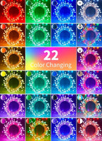 Brightown 10FT Fairy Lights Color Changing - 100 LED 22 Colors Firecracker Fairy Lights with Remote, Cluster String Lights Indoor with 12 Lighting Mode, Christmas Fairy Light for Bedroom Classroom