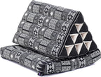 Leewadee 1-Fold Mat with Triangle Cushion – Comfortable TV Pillow, Foldable Mattress with Cushion Made of Kapok, 30 x 20 inches, Black