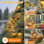 RPGT Christmas Tree Light 200 LEDs 73ft Green Cable Wire Fairy String Twinkle Lights Plug in 12 Modes for Xmas Party, Indoor, Outdoor, Garden, Wedding, Home Decoration (Warm White)
