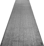 Custom Length Cut to Size Wide Width Carpet Runner Rug for Hallways, Skid Resistant Latex Rubber Backed, 31 inch Wide X Customized Length, Stripe Grey, 31 inch X 13 feet