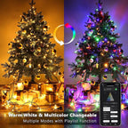 BrizLabs Color Changing Christmas Lights, 262ft 800 LED Smart Christmas String Lights Work with Alexa & Google Home, Warm White & Multicolor WiFi Xmas Tree Light Music Sync for Xmas Tree Home Decor