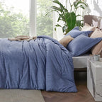 Bedsure California King Comforter Set - Infinity Blue Soft Bedding for All Seasons, Cationic Dyed Bed Set, 3 Pieces, 1 California King Size Comforter (104"x96") and 2 Pillow Shams (20"x36"+2")
