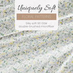 Linen Market 4 Piece King Sheet Set - Breathable, Double-Brushed Patterned Cooling Sheets – Oeko-TEX Certified Ultra Soft & Wrinkle-Free 16" Deep-Pocket King Sheets - Easy Care Wildflower Light Blue