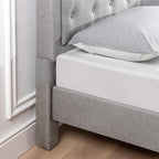ZINUS Kellen Upholstered Scalloped Platform Bed Frame, Mattress Foundation, Wood Slat Support, No Box Spring Needed, Eco Friendly WonderBox (TM), Easy Assembly, Dark Grey, Queen