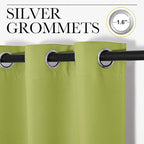 NICETOWN Window Treatment Thermal Insulated Solid Grommet Blackout Curtains/Drapes for Bedroom (2-Pack, 42 by 84 Long, Fresh Green)