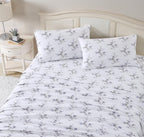 Laura Ashley - Flannel Sheets Twin Size, Anti-Pilling & Wrinkle Resistant Cotton, Touchably Soft for All-Season Comfort - Bed Sheets with Matching Pillowcase & Fitted Sheet (Jessika Lavender)