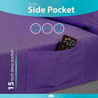 DREAMCARE King Size Sheets Set – 6 pcs Cooling Bed Sheets – up to 15” Deep Pocket King Sheet Set – 2500 Supreme Collection – Extra Soft 100% Brushed Microfiber Hotel Luxury with Side Pocket – Purple