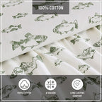 Eddie Bauer - Twin Sheets, Cotton Flannel Bedding Set, Brushed For Extra Softness, Cozy Home Decor (School of Fish, Twin)