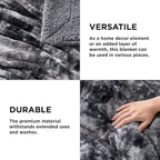 Bedsure GentleSoft Sherpa Fluffy Blanket King Size for Bed - Fleece Warm and Cozy for Women Gift, Plush & Fuzzy Faux Christmas Fur Blanket for Couch, Sofa Decor, Tie Dye Design, Grey, 108x90 Inches
