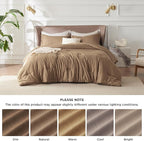 Bedsure Twin/Twin XL Comforter Set - Brown Soft Bedding for All Seasons, Cationic Dyed Bed Set, 2 Pieces, 1 Twin Size Comforter (68"x88") and 1 Pillow Sham (20"x26"+2")