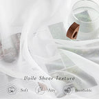 NICETOWN Sheer Curtains 90 inch Long for Living Room, Grommet Voile Sheer Lightweight Airy & Light Filtering Window Drapes for Bedroom/Nursery, Ivory, 2 Pieces, W54 x L90