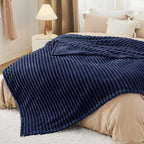 Bedsure GentleSoft Blue Fleece Blanket for Couch - Cozy Soft Blankets for Women, Cute Small Throws for Girls, 90x90 Inches