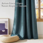 NICETOWN Faux Linen Greyish Green Blackout Curtains 84 inches Long for Living Room - Privacy Panels for Bedroom, Modern Farmhouse Style Easy Care Grommet Top, 2 Panels, W52 by L84