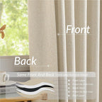 KangBang Full Blackout Pinch Pleat Linen Curtains 102 Inches Long, Pleated Linen Drapes for Living Room Dining with Hooks, Nursery Light Blocking Window Panels, 52Wx102L, Natural Beige,2 PCs