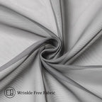 Aiyufeng Charcoal Grey Sheer Curtains, 84 inches Long, 2 Panels Sets, for Living Room/Bathroom/Basement, Rod Pocket, 2PCS, 40Wx84L
