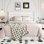 Allewie Queen Size Velvet Lift Up Storage Bed, Modern Wingback Headboard, Hydraulic Support, No Box Spring Needed, White