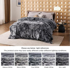 Bedsure GentleSoft Sherpa Fluffy Blanket Queen Size for Bed - Fleece Warm and Cozy for Women Gift, Plush & Fuzzy Faux Fur Christmas Blanket for Couch, Sofa Decor, Tie Dye Design, Grey, 90x90 Inches