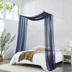 Warm Home Designs Standard Length Navy Blue Sheer Window Scarf. Valance Scarves are 54 X 144 Inches. Great As Wedding Arch Draping Fabric, Bed Canopy Or for Decorative Project. AM Navy 144"