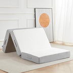 Tri-fold Folding Mattress, 6 Inch Memory Foam Guest Bed with Washable Bamboo Fabric, Breathable, Perfect for Camping & Road Trips