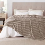 Bedsure GentleSoft Mocha Meringue Fleece Blanket for Couch - Cozy Soft Blankets for Women, Cute Small Throws for Girls, 90x90 Inches