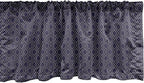 Ambesonne Navy Blue Window Valance Pack of 2, Geometric Dotted Pattern Design with Abstract Ogee Shapes Grid Ornament Tile, Rod Pocket Curtain Valances for Kitchen Bedroom, 42" X 12", Dark Blue Tan