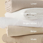 Bedsure Cotton Duvet Cover Full - 100% Cotton Waffle Weave Khaki Duvet Cover Set, GentleSoft™ and Breathable Tan Bedding Set for All Season, 3 Pieces, 80"x90"