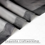 OVZME Voile Sheer Window Privacy Curtains, Rod Pocket Elegant Airy Sheer Curtains Drapes for Living Room/Bedroom, Black, W42 x L63, 2 Panels