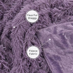 Tuddrom Decorative Extra Soft Faux Fur Blanket Twin Size 70" x 78",Solid Reversible Fuzzy Fluffy Plush Fleece Comfy Microfiber Blanket for Couch Sofa Bed,Patrican Purple