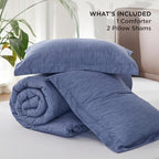 Bedsure Full Comforter Set - Infinity Blue Soft Bedding for All Seasons, Cationic Dyed Bed Set, 3 Pieces, 1 Full Size Comforter (82"x86") and 2 Pillow Shams (20"x26"+2")