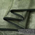 Fleece Blanket Twin Size 350GSM Lightweight Throw for The Bed Extra Soft Brush Fabric Super Warm Sofa Blanket 66" x 90"(Green Twin)