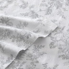 Laura Ashley - Flannel Sheets Queen Size, Anti-Pilling & Wrinkle Resistant Cotton, Touchably Soft for All-Season Comfort - Bed Sheets with Matching Pillowcases & Fitted Sheet (Vanessa Grey)