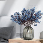 JAKY-Global Babys Breath Silk Artificial Flowers Bulk 6pcs for Fall Decor Fake Flower Bouquet Bulk for Home Kitchen Indoor Bouquet Floral Arrangement Table Centerpieces Party Decor(Blue Ashes)