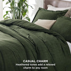 Bedsure Oversized Queen Comforter Set - Dark Green Soft Bedding for All Seasons, Cationic Dyed Bed Set, 3 Pieces, 1 Oversized Queen Size Comforter (98"x98") and 2 Pillow Shams (20"x26"+2")