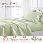 Linen Market 4 Piece King Sheet Set - Breathable, Double-Brushed Patterned Cooling Sheets – Oeko-TEX Certified Ultra Soft & Wrinkle-Free 16" Deep-Pocket King Sheets - Easy Care Puffed Chevron Sage