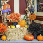 AGIRL 24 Bundles Artificial Fall Flowers Outdoor Indoor Decoration,Fake Plastic Flowers,Faux Mums Plant for Thanksgiving Fall Decor,for Hanging Outside Garden Front Door Porch Patio Window Box