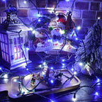 Brizled Blue & White Christmas Lights, 33ft 100 LED 5MM Wide Angle Christmas Lights, Mini String Lights Connectable, UL Listed Xmas Tree Light for Indoor Outdoor Holiday Party Decor, Green Wire