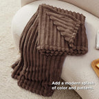 Bedsure GentleSoft Fondue Fudge Fleece Blanket for Couch - Cozy Soft Blankets for Women, Cute Small Throws for Girls, 50x70 Inches