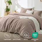 Bedsure California King Comforter Set - Khaki Soft Bedding for All Seasons, Cationic Dyed Bed Set, 3 Pieces, 1 California King Size Comforter (104"x96") and 2 Pillow Shams (20"x36"+2")