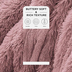 Bedsure GentleSoft Fluffy Dusty Pink King Size Blanket for Bed, Thick Soft Sherpa Faux Fur Fleece Bedding Fuzzy Plush Winter Warm Heavy Big Large King Blanket, Cozy Pink Gifts for Men Women, 108x90