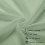 Chyhomenyc Living Room Sheer Curtains 96 Length 2 Panels Set for French Door, Gorgeous Window Decoration for Wedding & Party & Backdrop & Canopy, Sage Green, Each 42Wx96L in, 8 Feet
