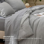 Bedsure King Size Comforter Set Dark Grey - Bed in a Bag King Bedding 7 Pieces, Cationic Dyed Bed Set Gift for Family, Dark Grey Soft Bedding for All Seasons Comforter with Sheets, Pillowcases & Shams